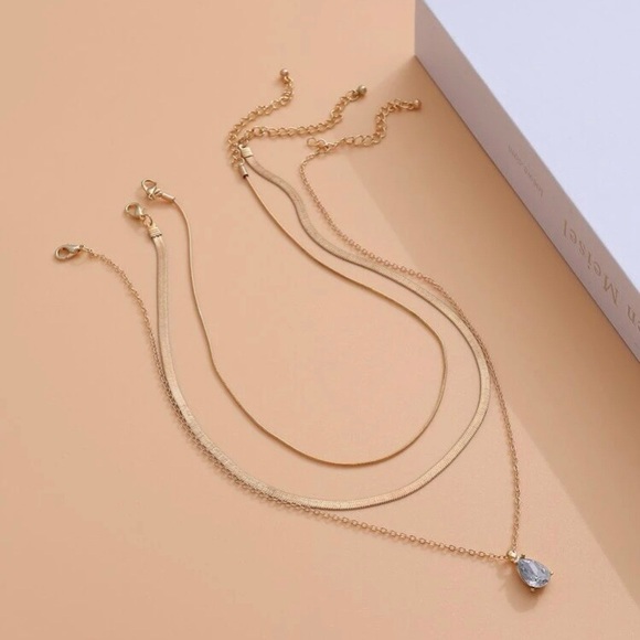 👑NEW WOMEN’S GOLD WATER DROP LAYERED NECKLACE! - Picture 8 of 8